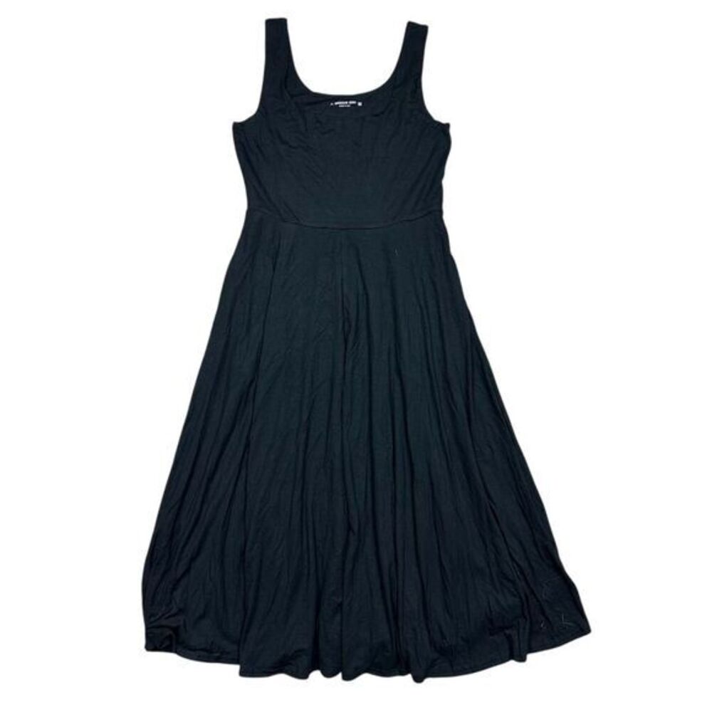NWOT American Giant Women's Women's Flex Dress Midi Black Meteorite Size M - Picture 3 of 9